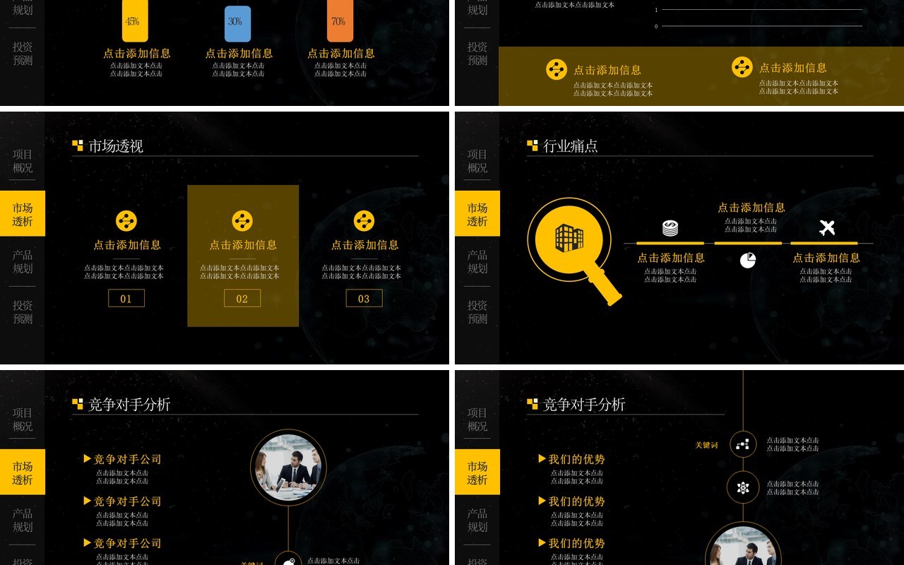 高端黑色商业项目计划书PPT模板