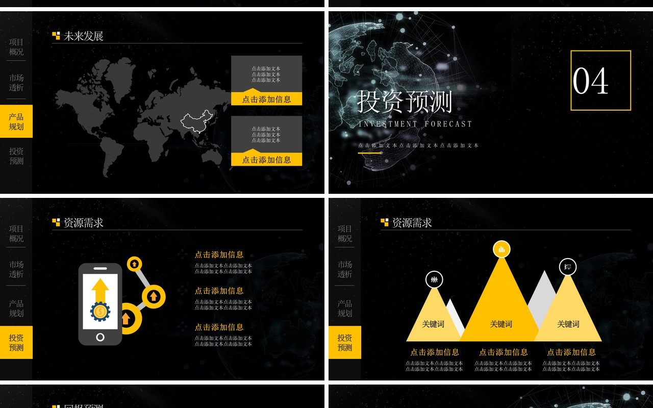 高端黑色商业项目计划书PPT模板