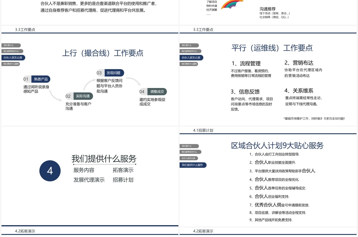 简洁商务风通用区域合伙人计划PPT模板