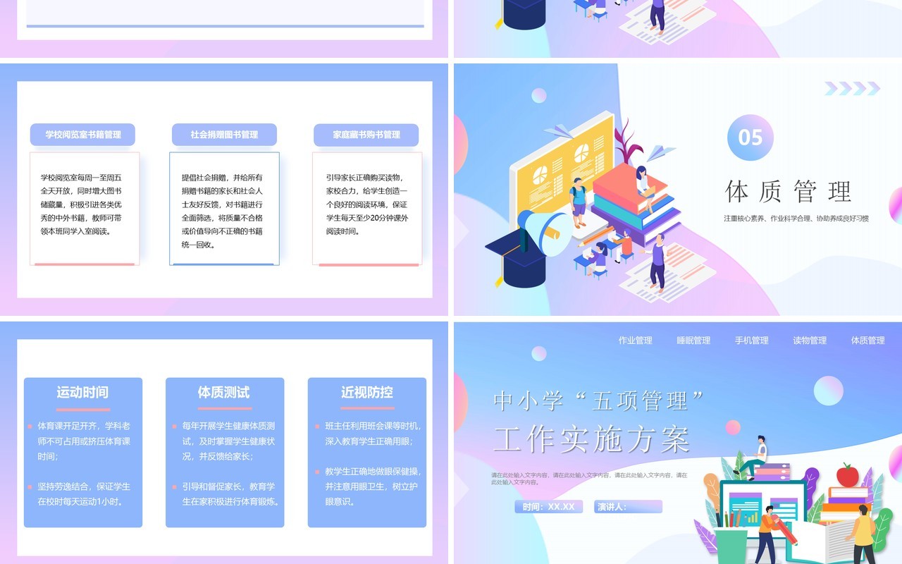 中小学五项管理工作实施方案PPT模板