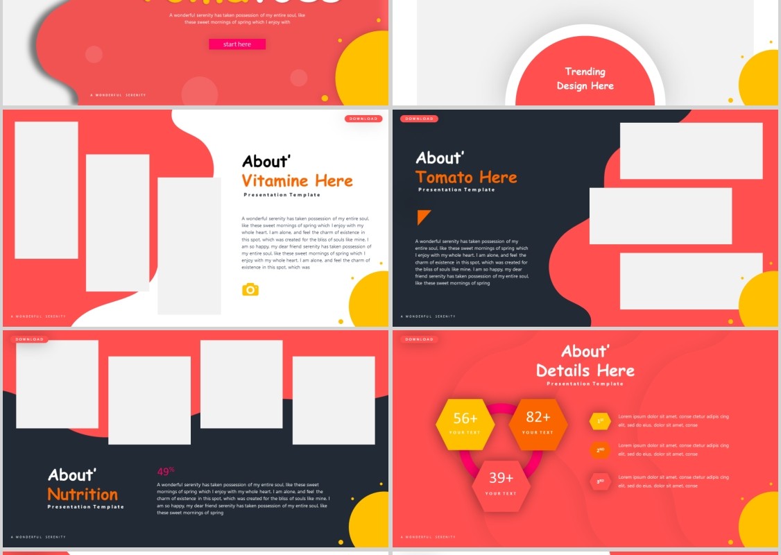 番茄产品展示美食餐饮PPT模板Tomatoes Powerpoint Template