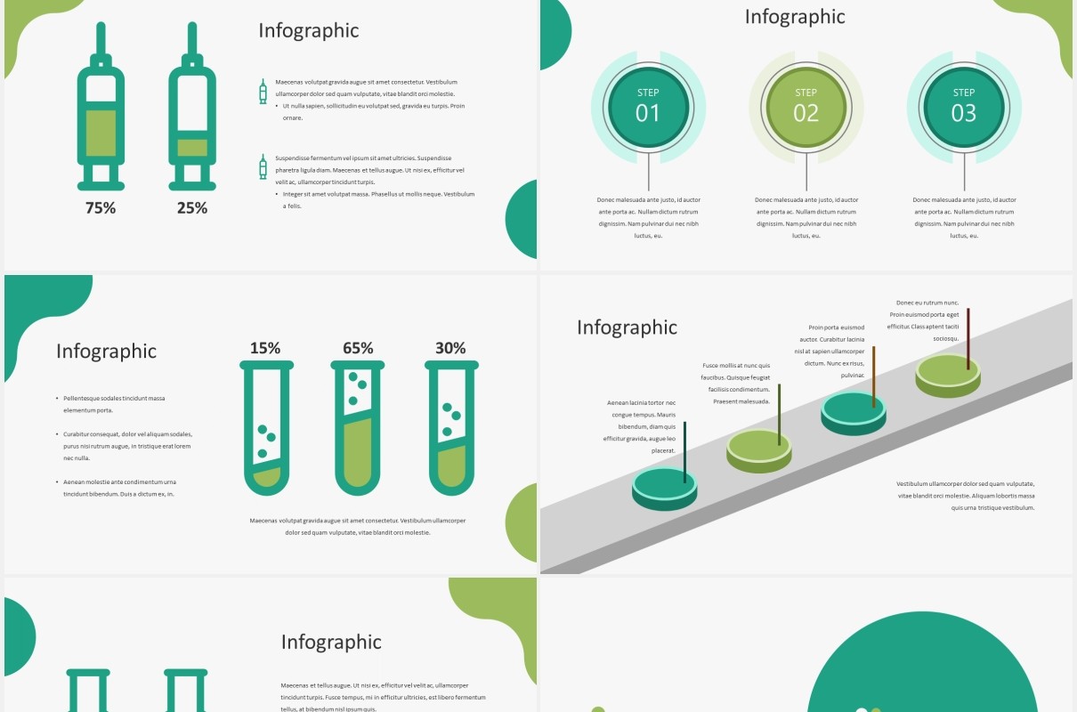 绿色简约医疗健康图片排版设计PPT模板HEALTHINA - Medical Power Point Template