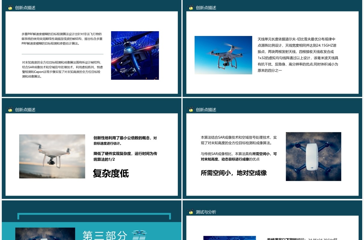 SAR成像技术的非法无人机防御系统答辩动态PPT模板