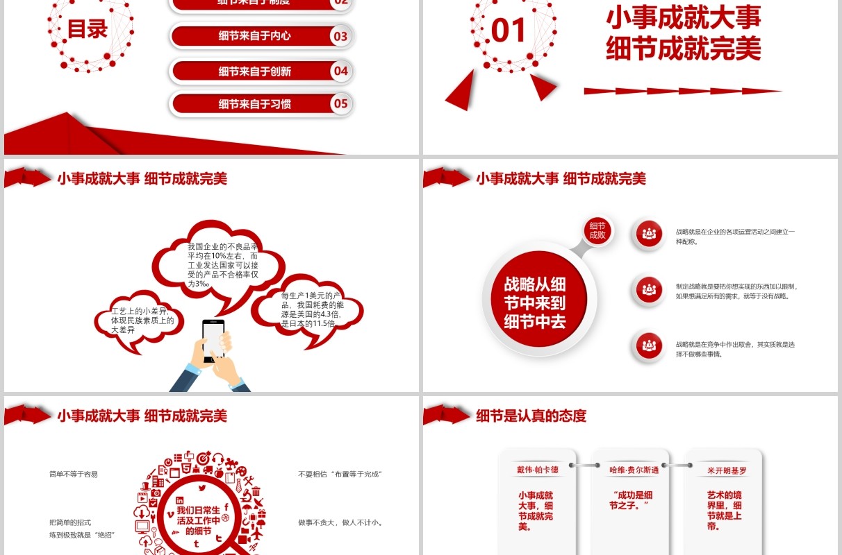 企业文化员工培训细节决定成败管理培训PPT模板