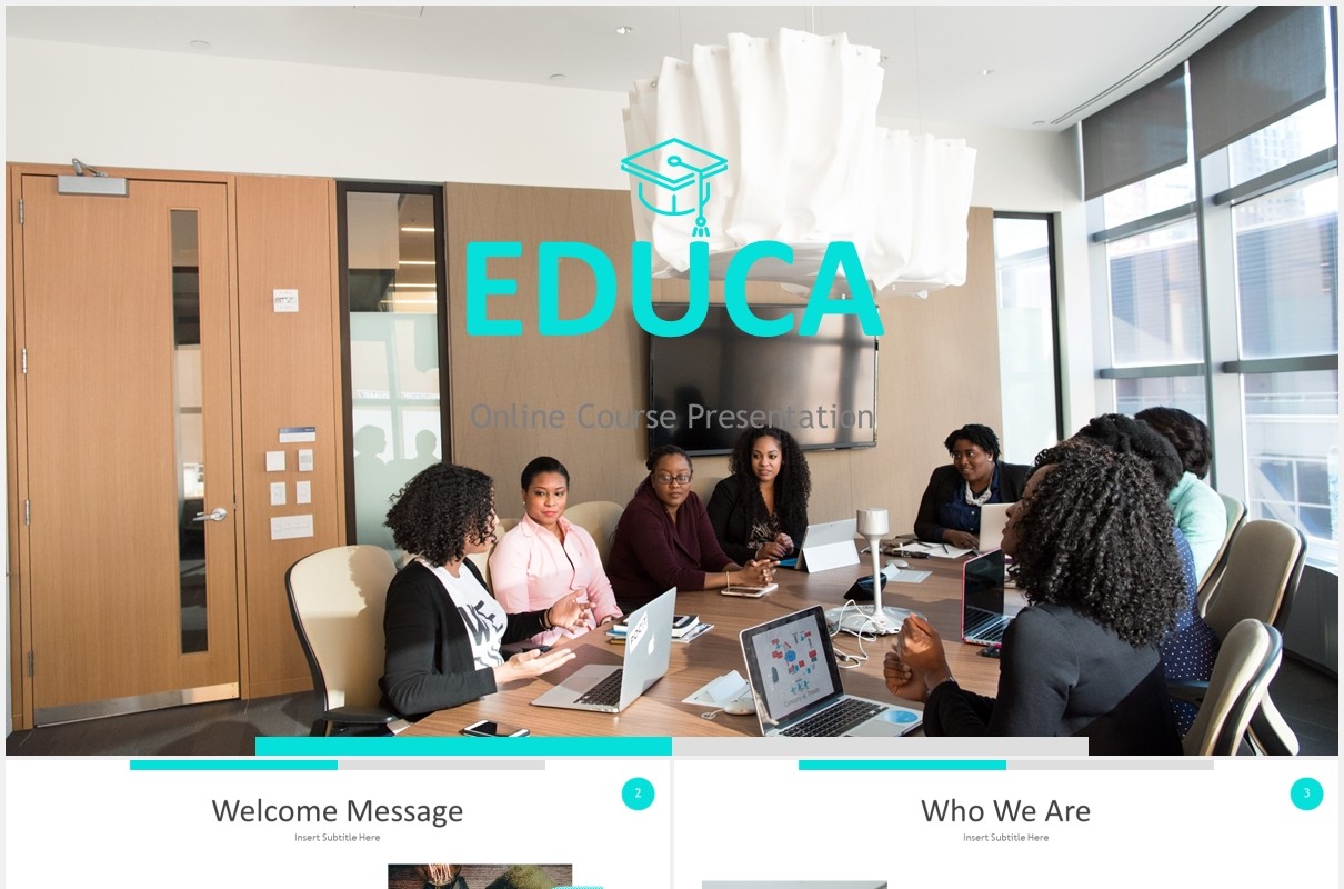 教育工作汇报数据图表可视化PPT素材模板educa powerpoint template