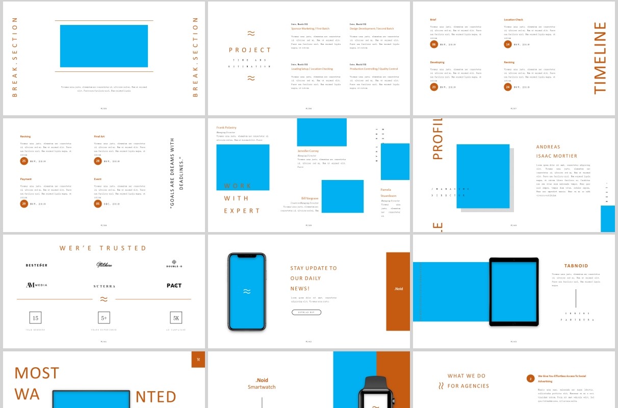 简约时尚欧美PPT图片排版设计模板Noid Powerpoint