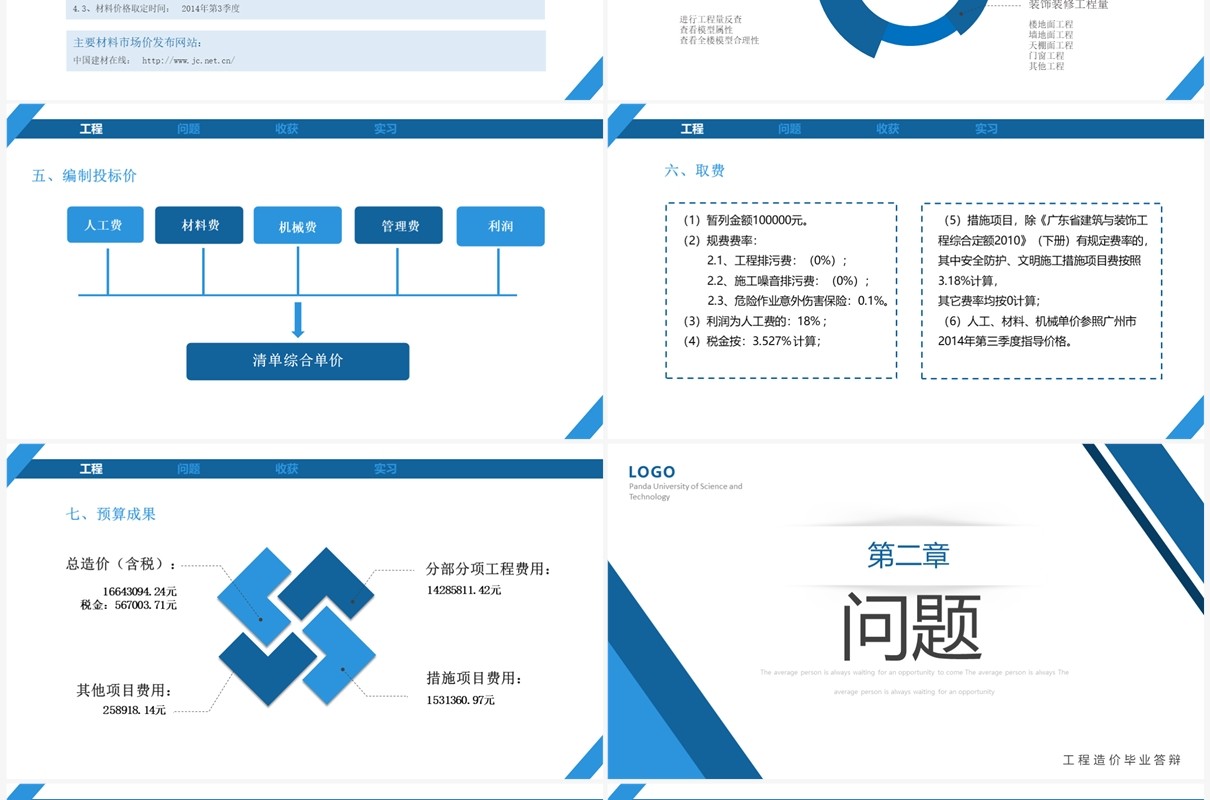 蓝色仓库工程预算书编制PPT模板