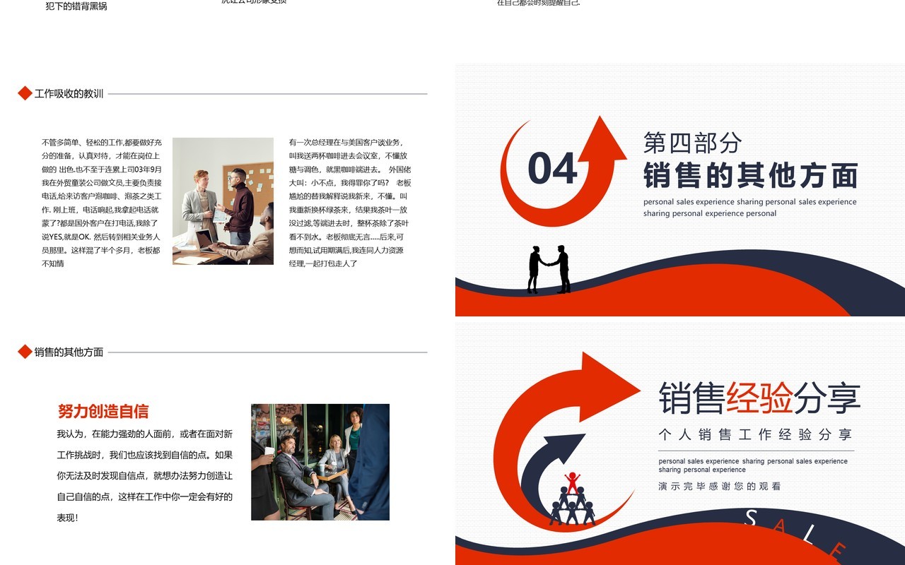 个人销售工作经验分享动态PPT模板