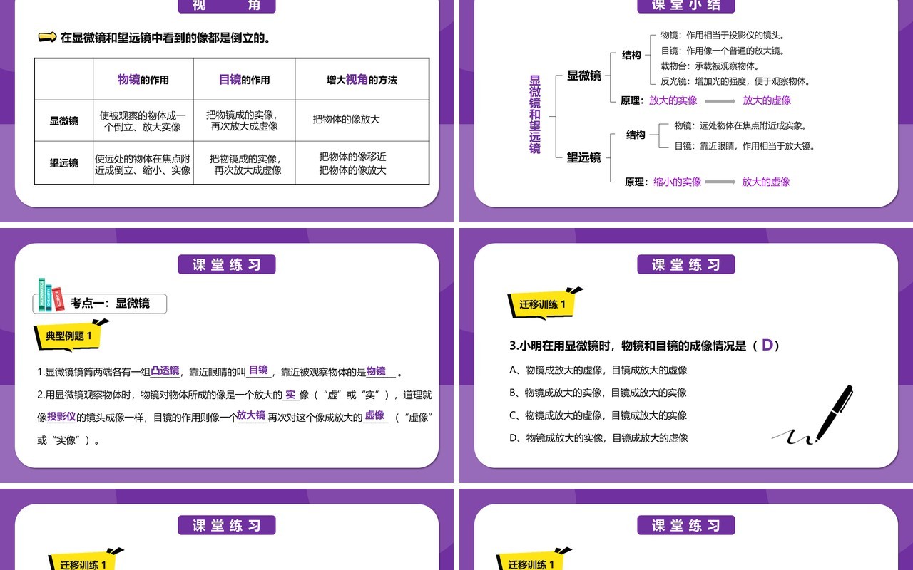 部编版5.5第五章显微镜和望远镜八年级物理课件PPT模版