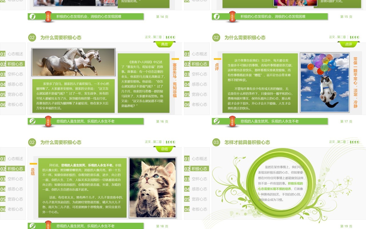 绿色简约塑造物种心态培训课件PPT模板