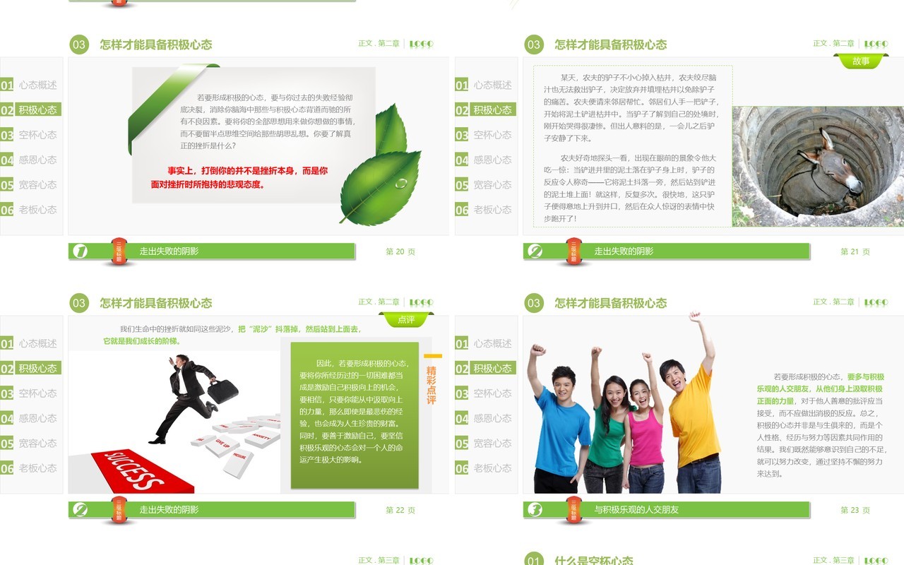 绿色简约塑造物种心态培训课件PPT模板