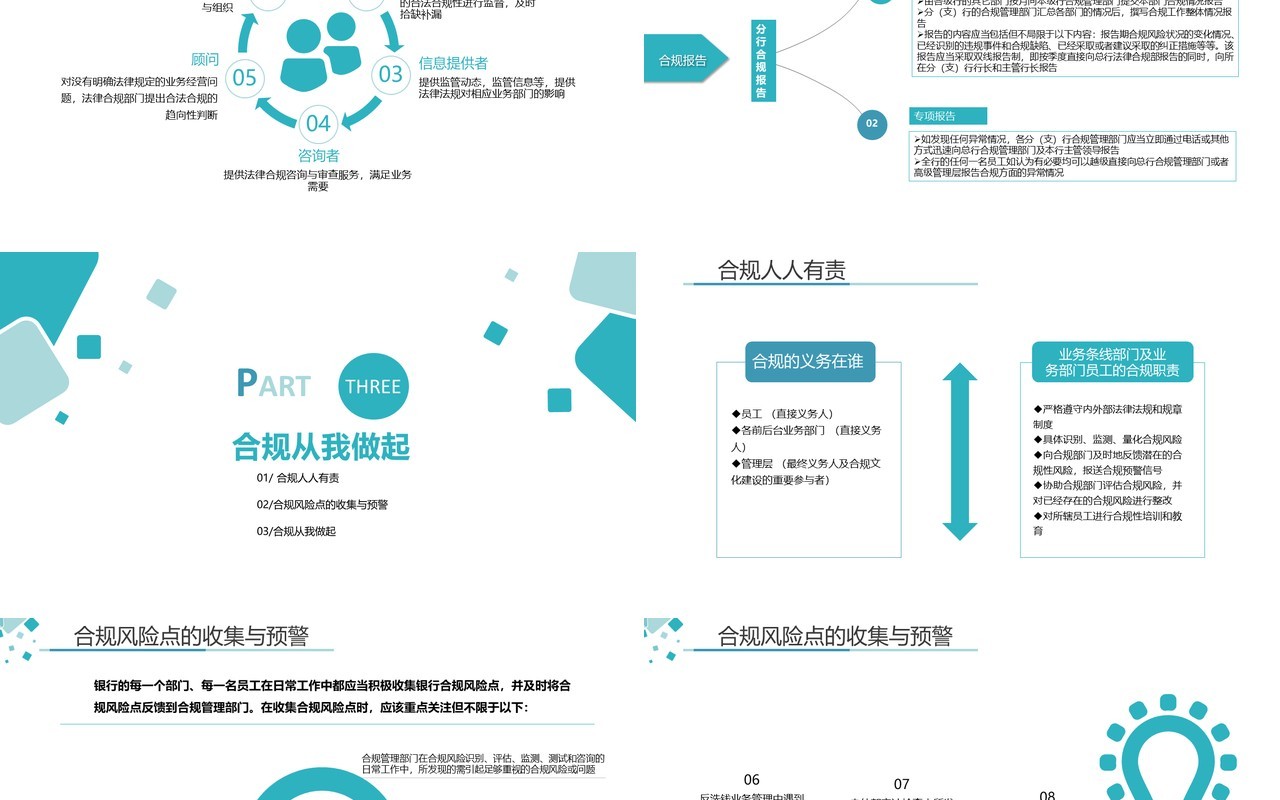 蓝色财务培训银行员工合规内控管理培训知识PPT模板