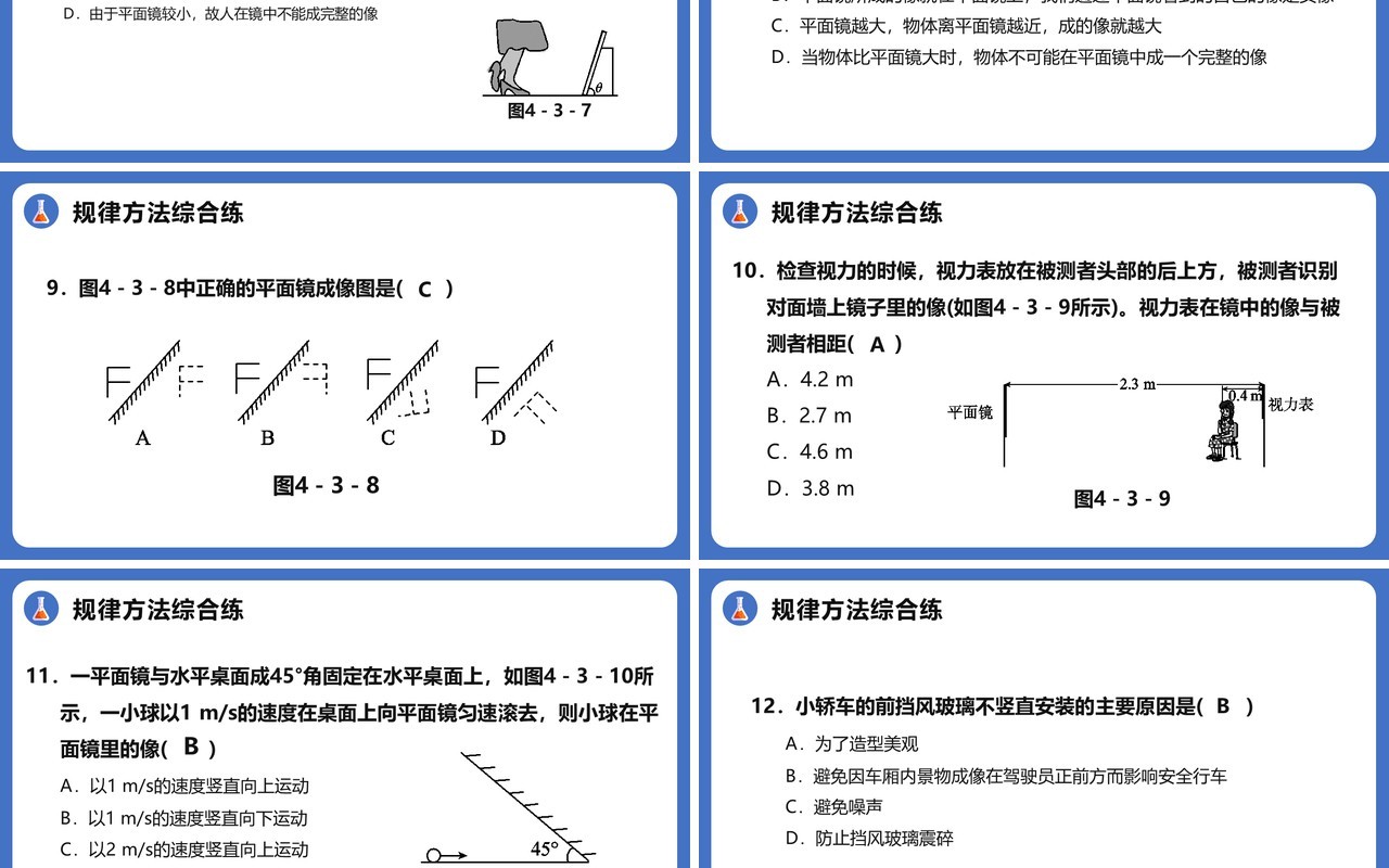 4.3.1第四章平面镜成像及其应用八年级物理课件PPT模版