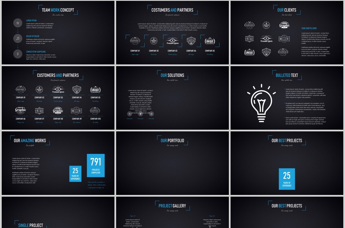 多功能深浅两套PPT演示模板手机电脑模型Duende dark Light Powerpoint template