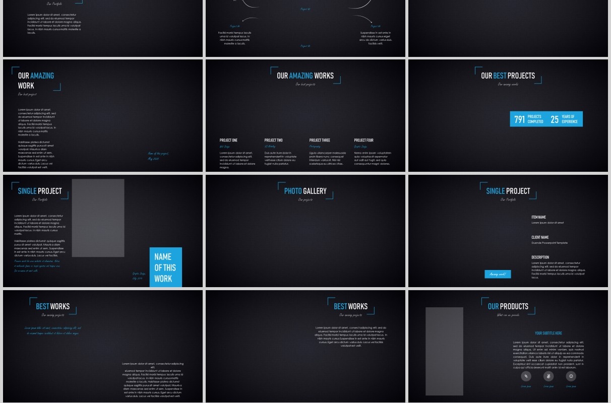 多功能深浅两套PPT演示模板手机电脑模型Duende dark Light Powerpoint template