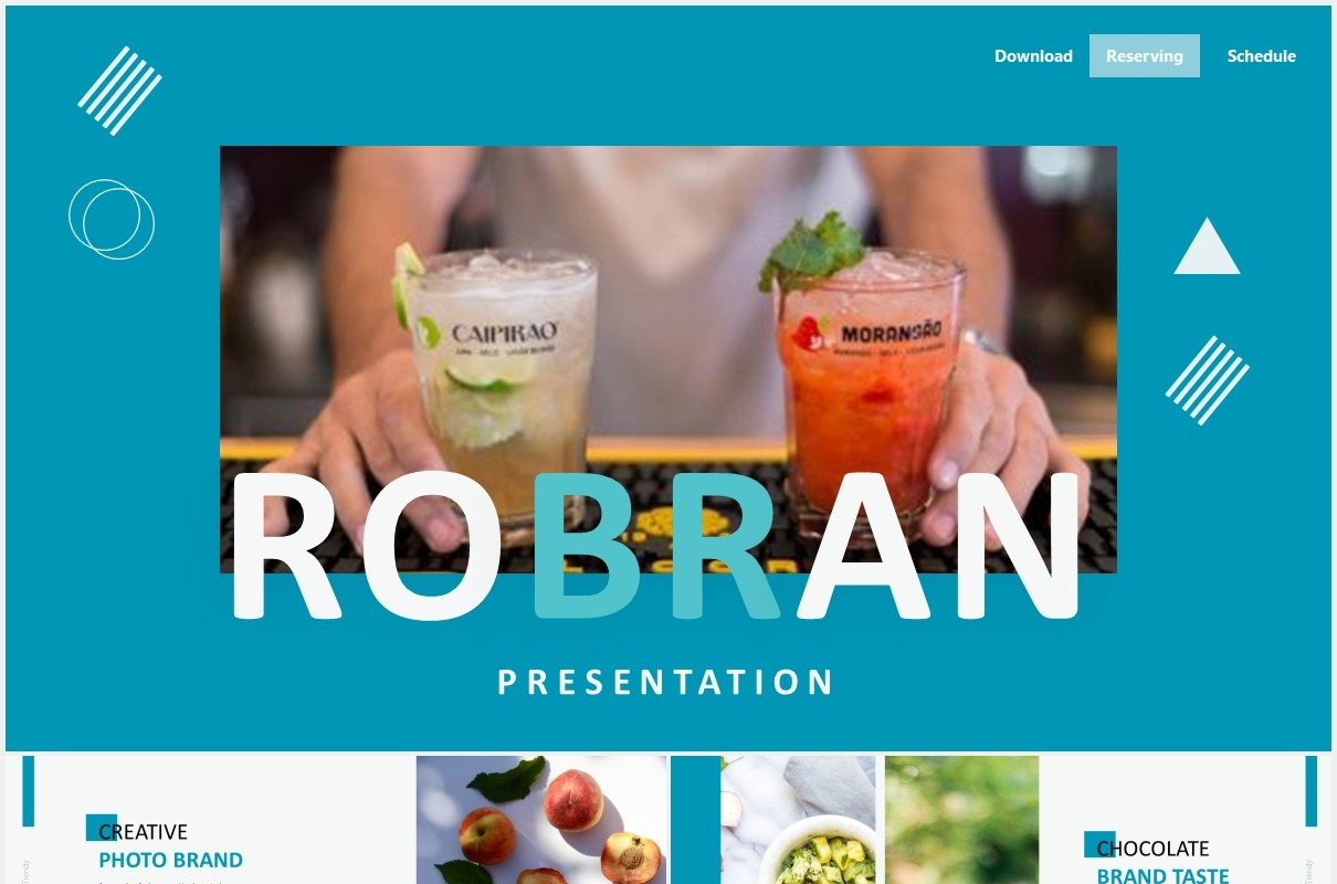 蓝色国外公司通用PPT模板Robran - Powerpoint Template