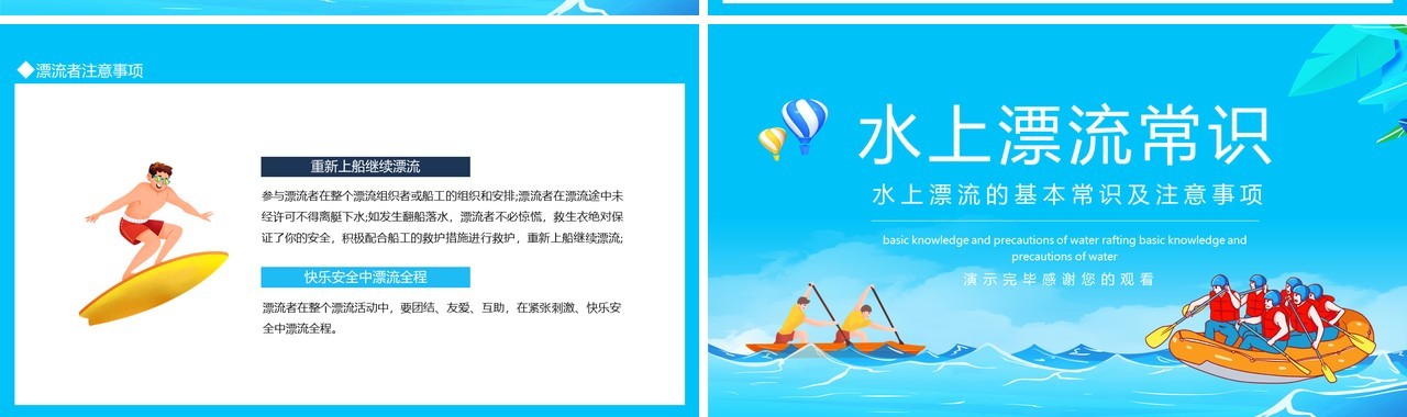 水上漂流的基本常识及注意事项动态PPT模板