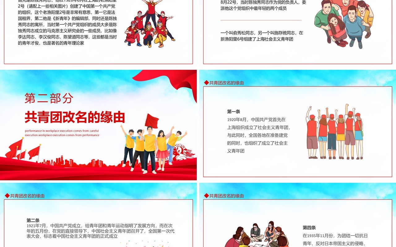 建团百年豫见青年感悟党领导青年运动的光辉历程动态PPT模板