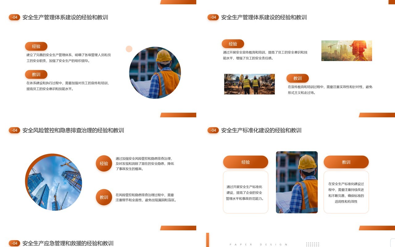 橙色简约风安全生产月工作报告PPT模板