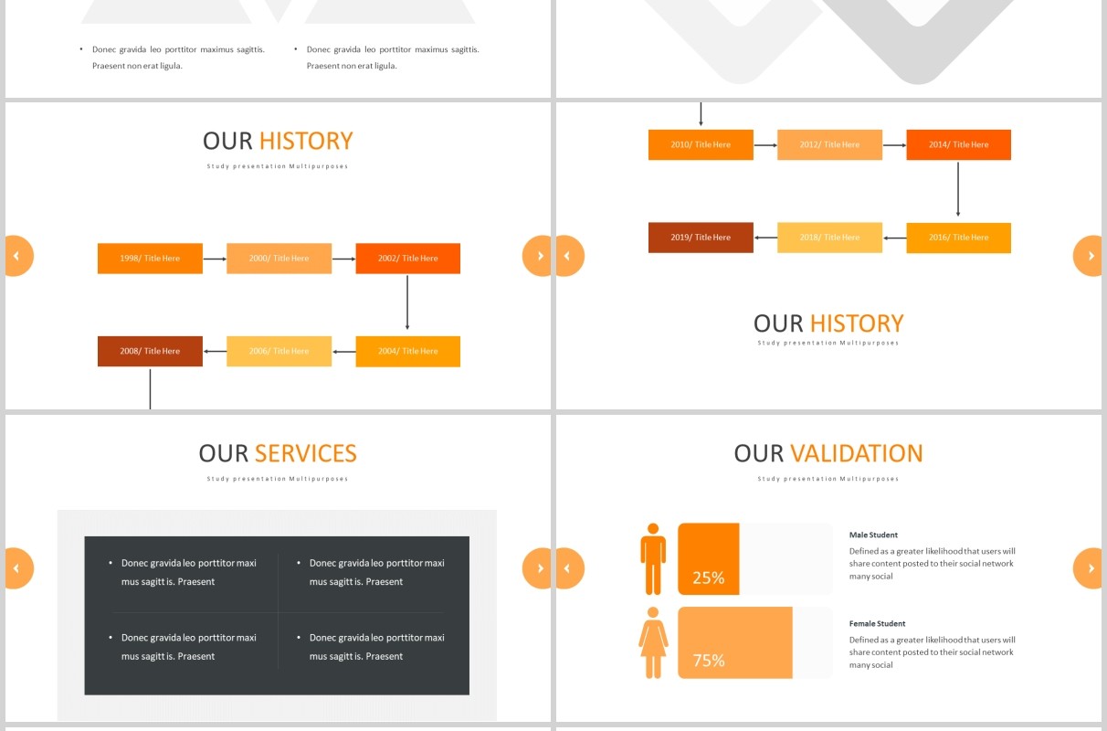 橙色简约教育培训宣传PPT图片排版模板Colleague - Powerpoint Template