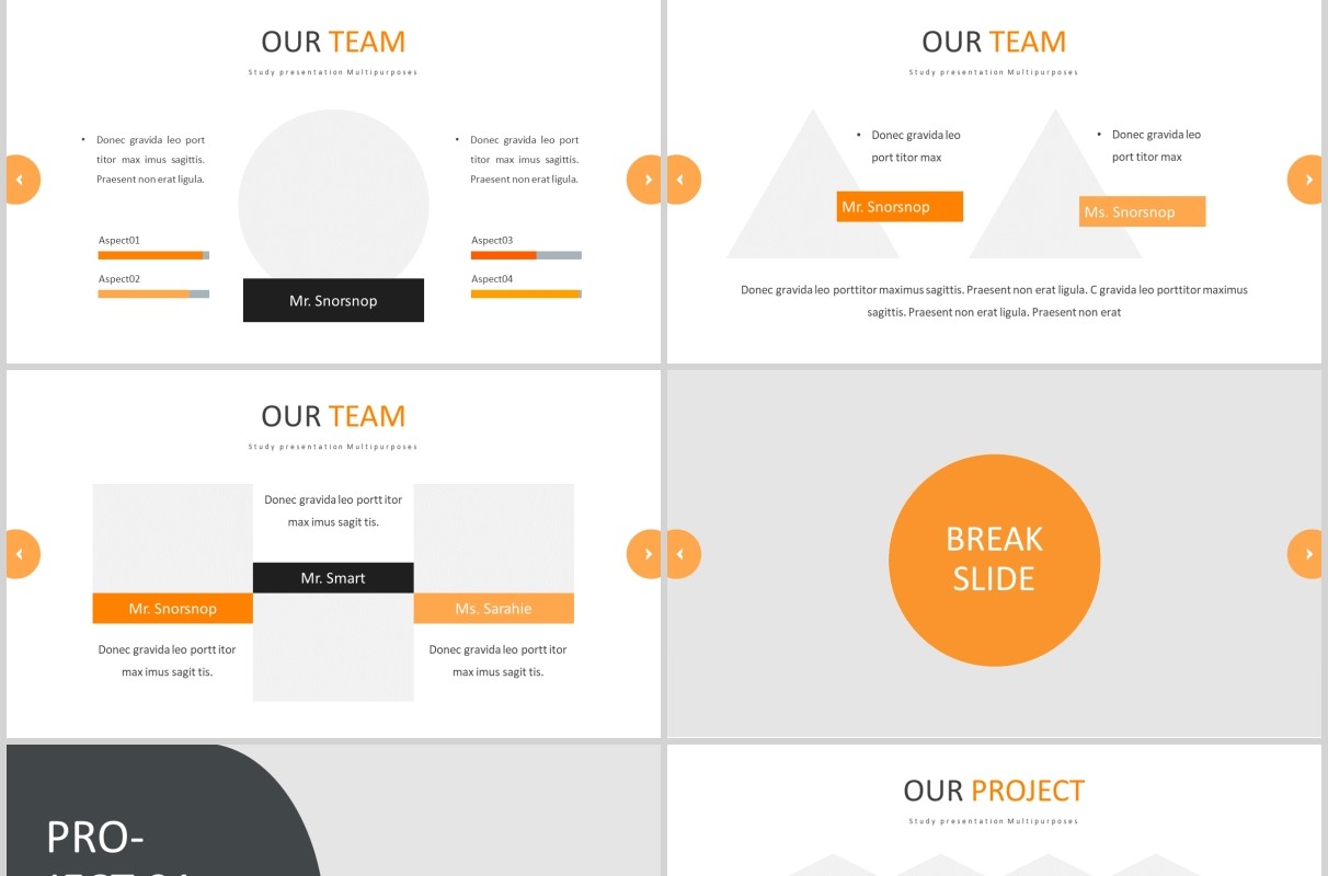 橙色简约教育培训宣传PPT图片排版模板Colleague - Powerpoint Template
