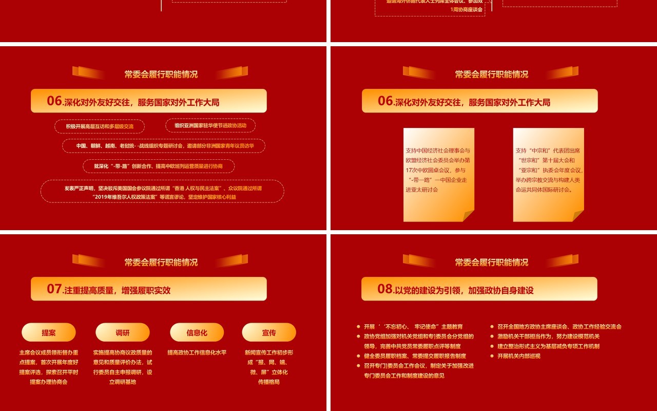 红色聚焦全国两会政府工作报告专题讲稿党建PPT模板