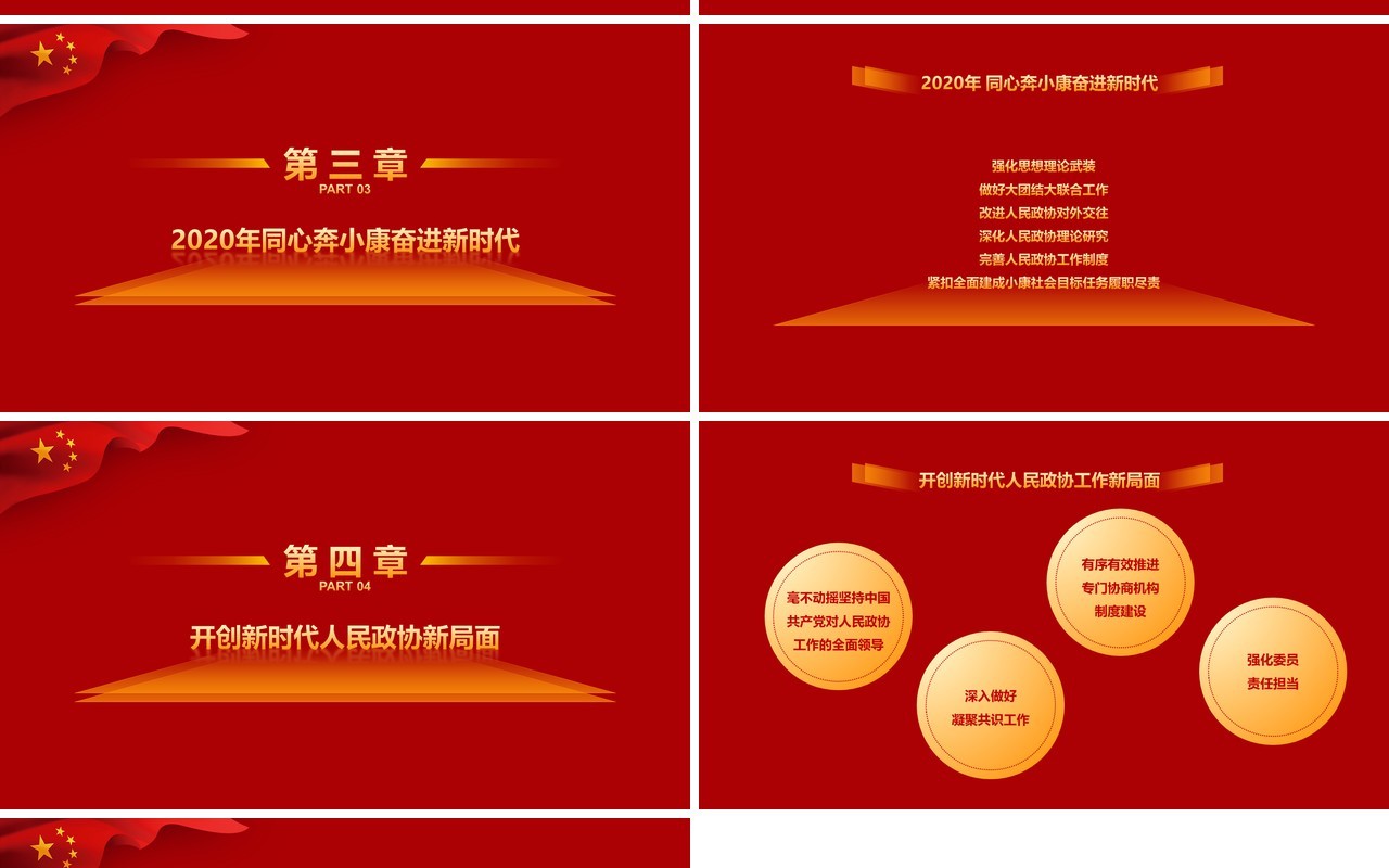 红色聚焦全国两会政府工作报告专题讲稿党建PPT模板