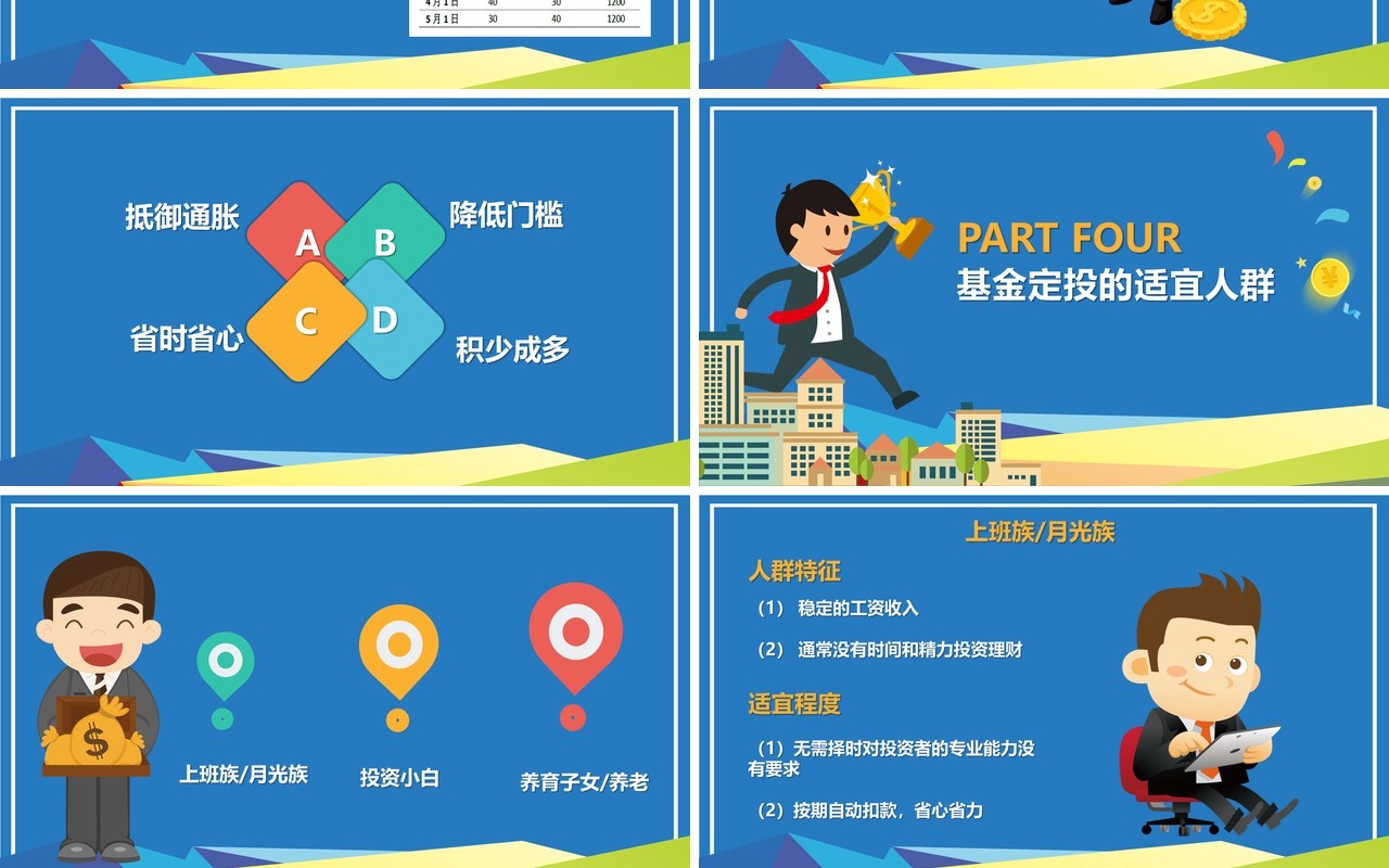 蓝色基金定投金融理财课件PPT模板