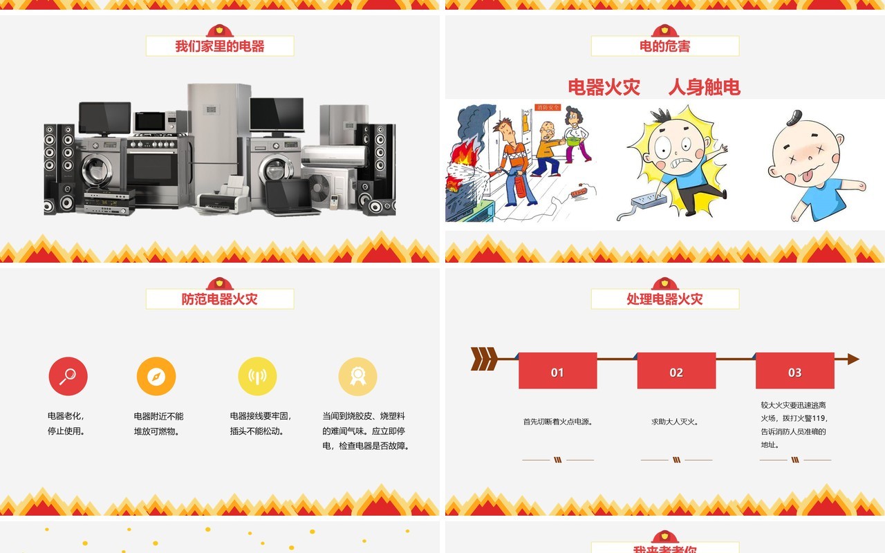 冬季消防安全教育主题班会PPT模板