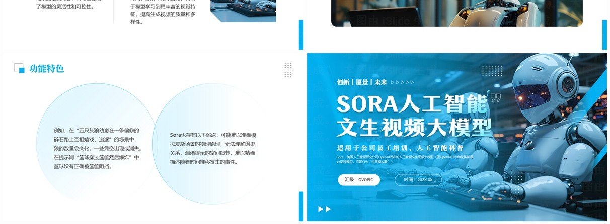 蓝色商务风SORA人工智能PPT模板