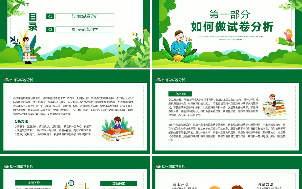 试卷分析小讲堂如何做试卷分析让学习成绩变得更好动态PPT模板