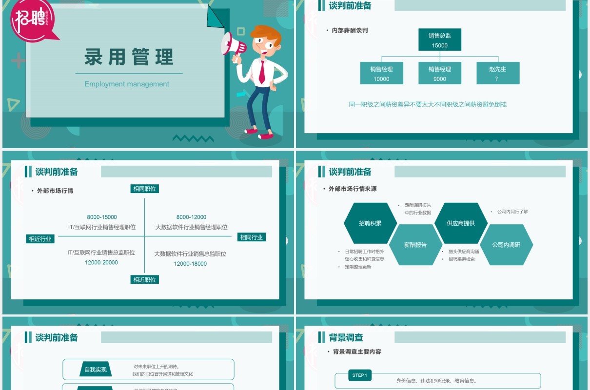 简约绿色企业HR招聘面试技巧培训课件PPT模板