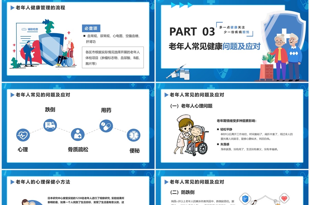 老年人健康管理知识普及演讲PPT模版