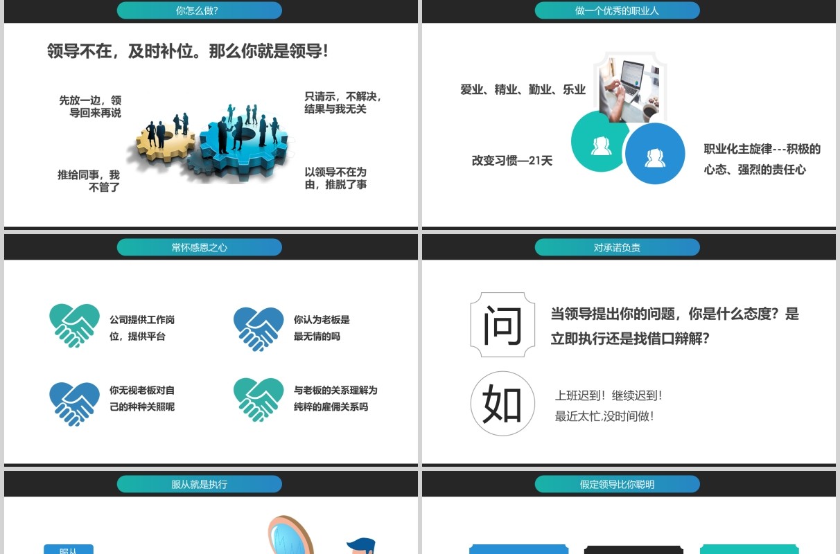 公司管理员工忠诚度爱岗敬业与责任心培训PPT模板