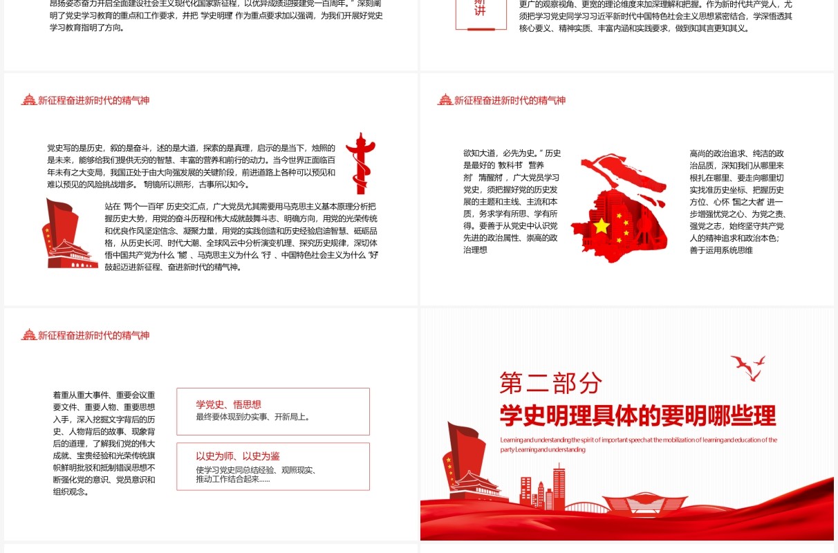 党政党建学史明理专题学习领会党史学习教育动员大会上重要讲话精神PPT模板