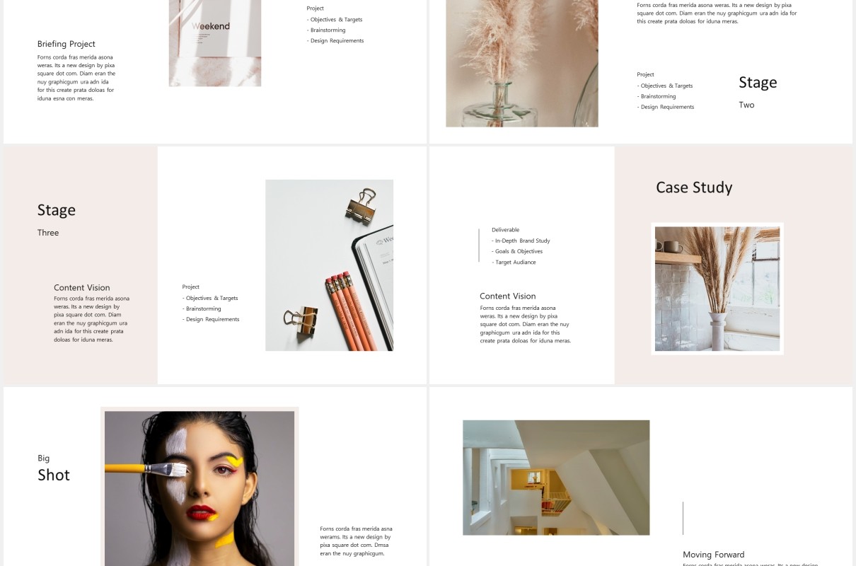 简约图文展示个人报告PPT模板MONA - Media Press Kit Powerpoint Template