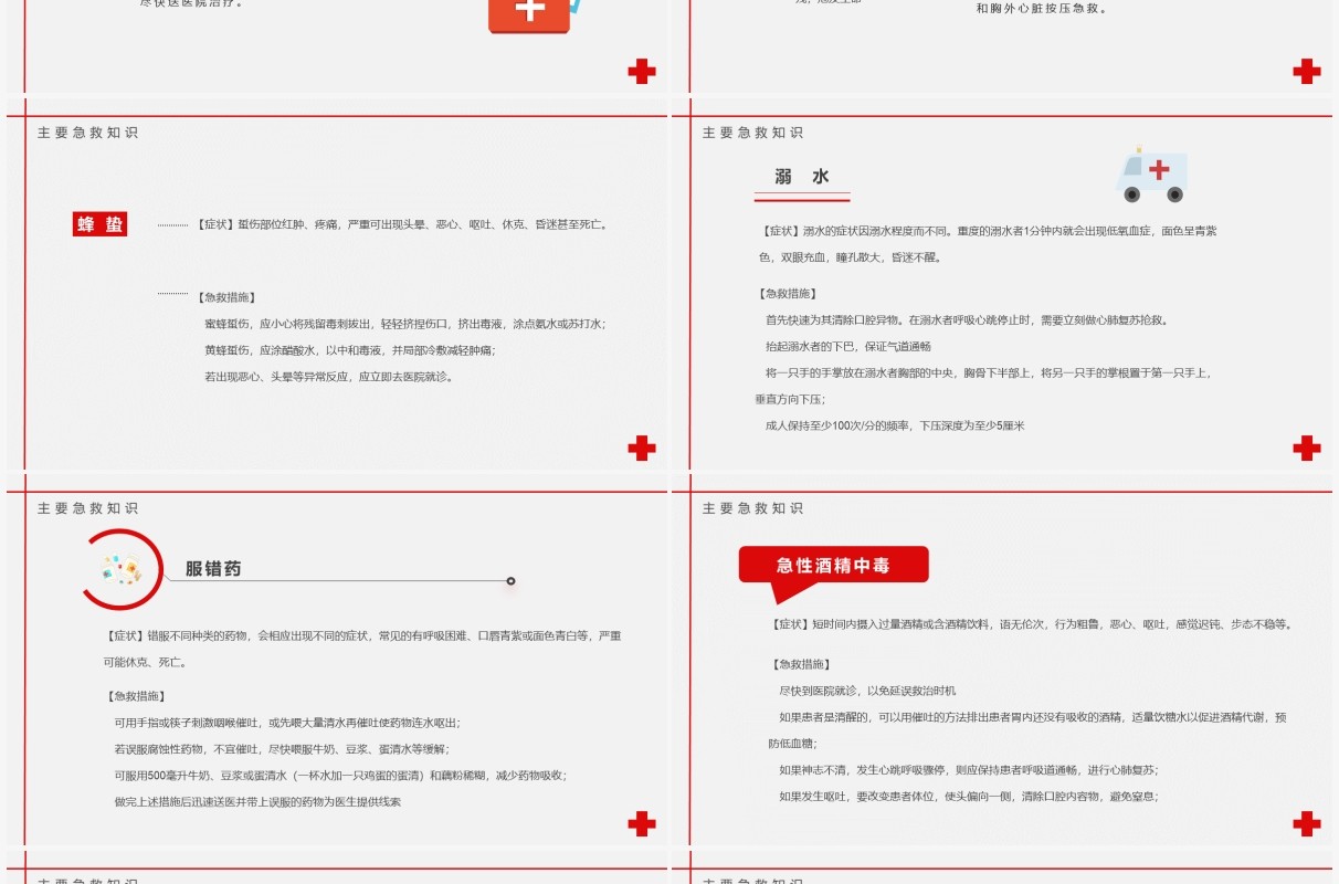 红色简约世界红十字日宣传介绍PPT模板