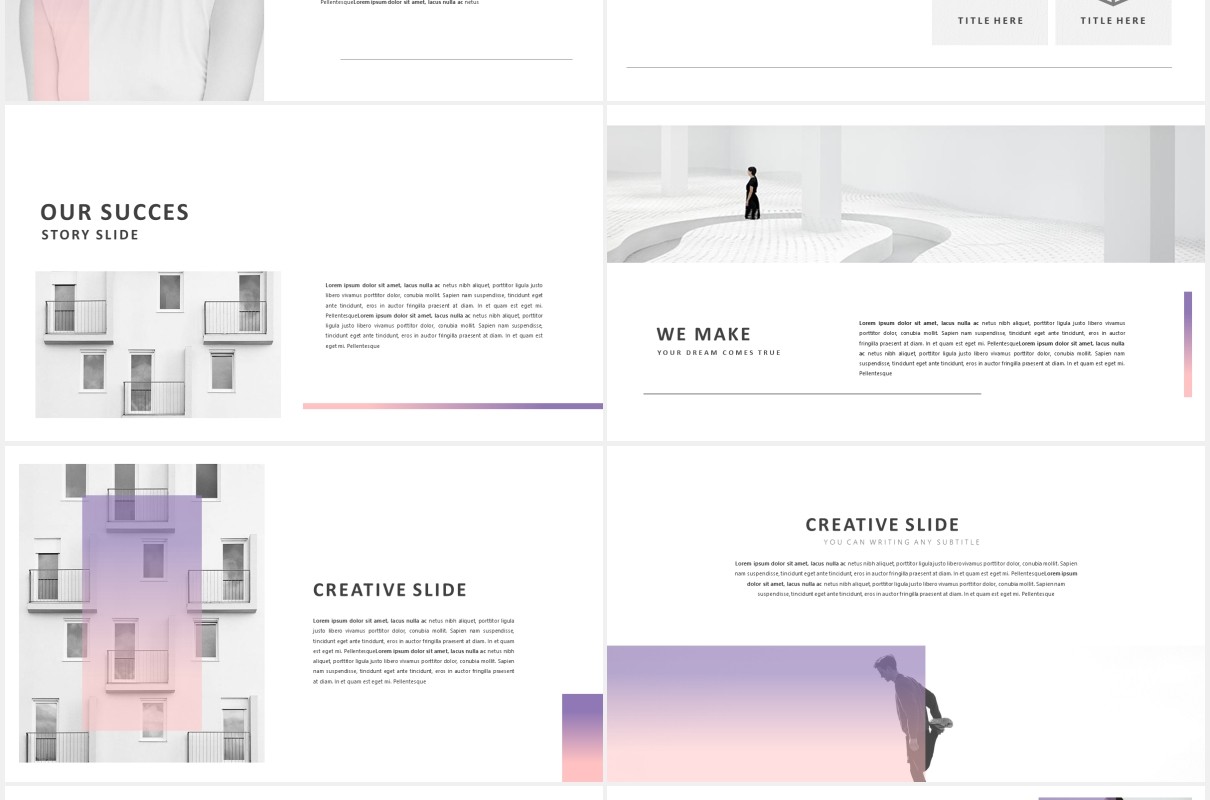 透明简约作品展示PPT模板Glassy Powerpoint Template