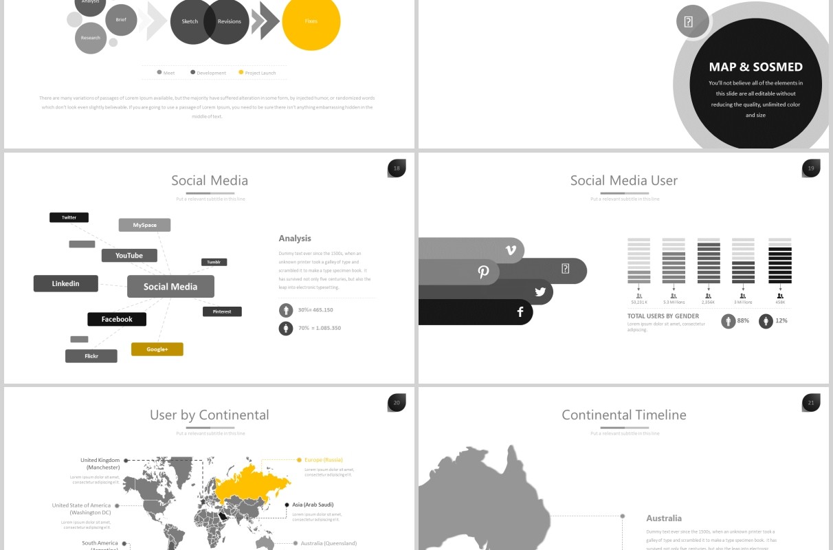 商务信息图表可视化PPT可插图排版设计模板Ten - Powerpoint Template