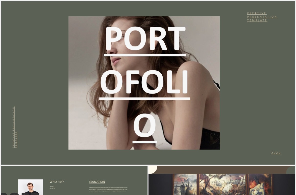 创意时尚电子画册宣传展示PPT图片排版模板portfolio creative lookbook fashion