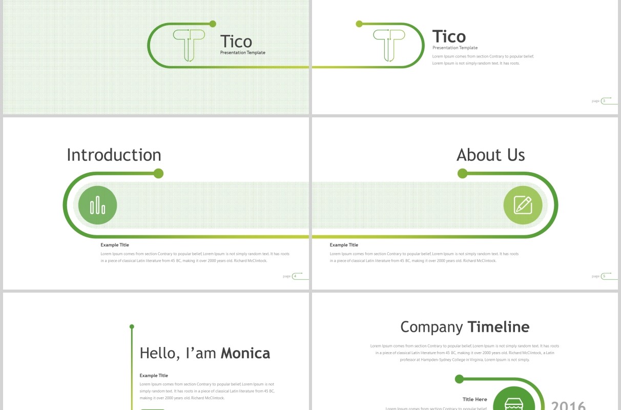 竞聘简历求职公司项目介绍PPT模板版式设计Tico Powerpoint Template