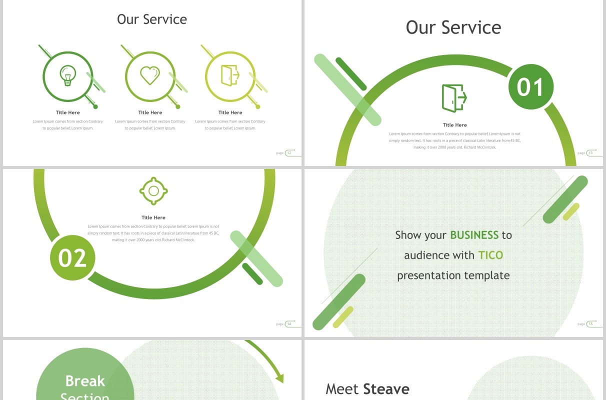 竞聘简历求职公司项目介绍PPT模板版式设计Tico Powerpoint Template