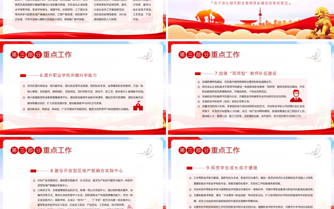 2023关于深化现代职业教育体系建设改革的意见PPT模板