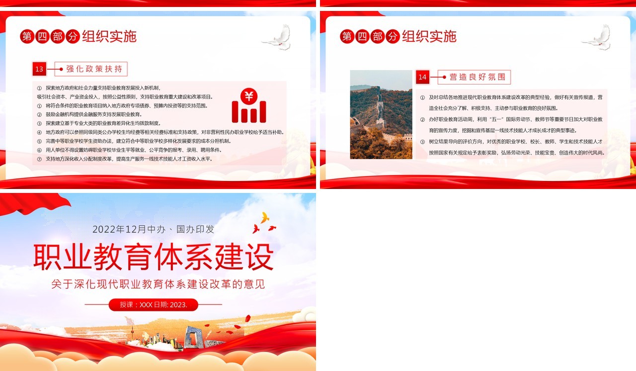 2023关于深化现代职业教育体系建设改革的意见PPT模板