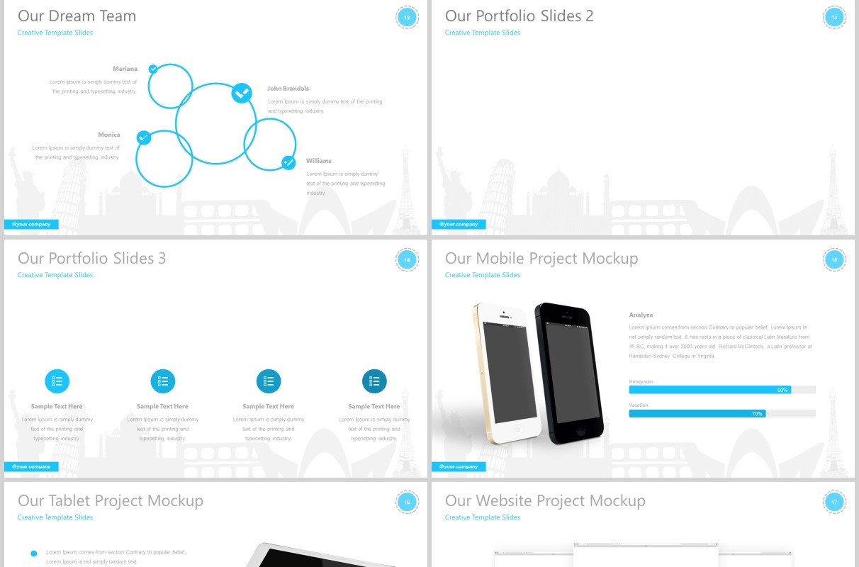 假期度假旅游线路项目计划PPT模板可视化信息图表Vacation - Traveling Presentation Template