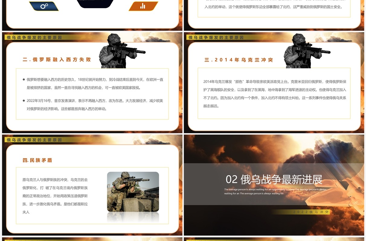 黑色2022年俄乌冲突专题学习解读PPT模板