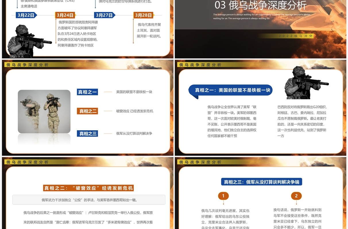黑色2022年俄乌冲突专题学习解读PPT模板