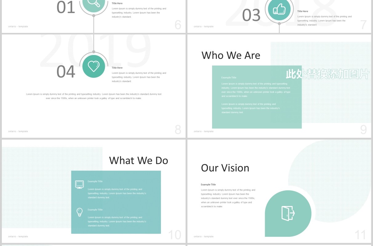 商务通用时间轴PPT模板版式设计Ontario - Powerpoint Template