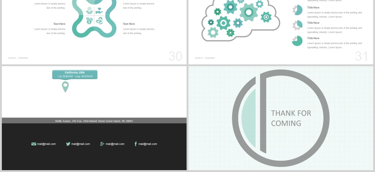 商务通用时间轴PPT模板版式设计Ontario - Powerpoint Template