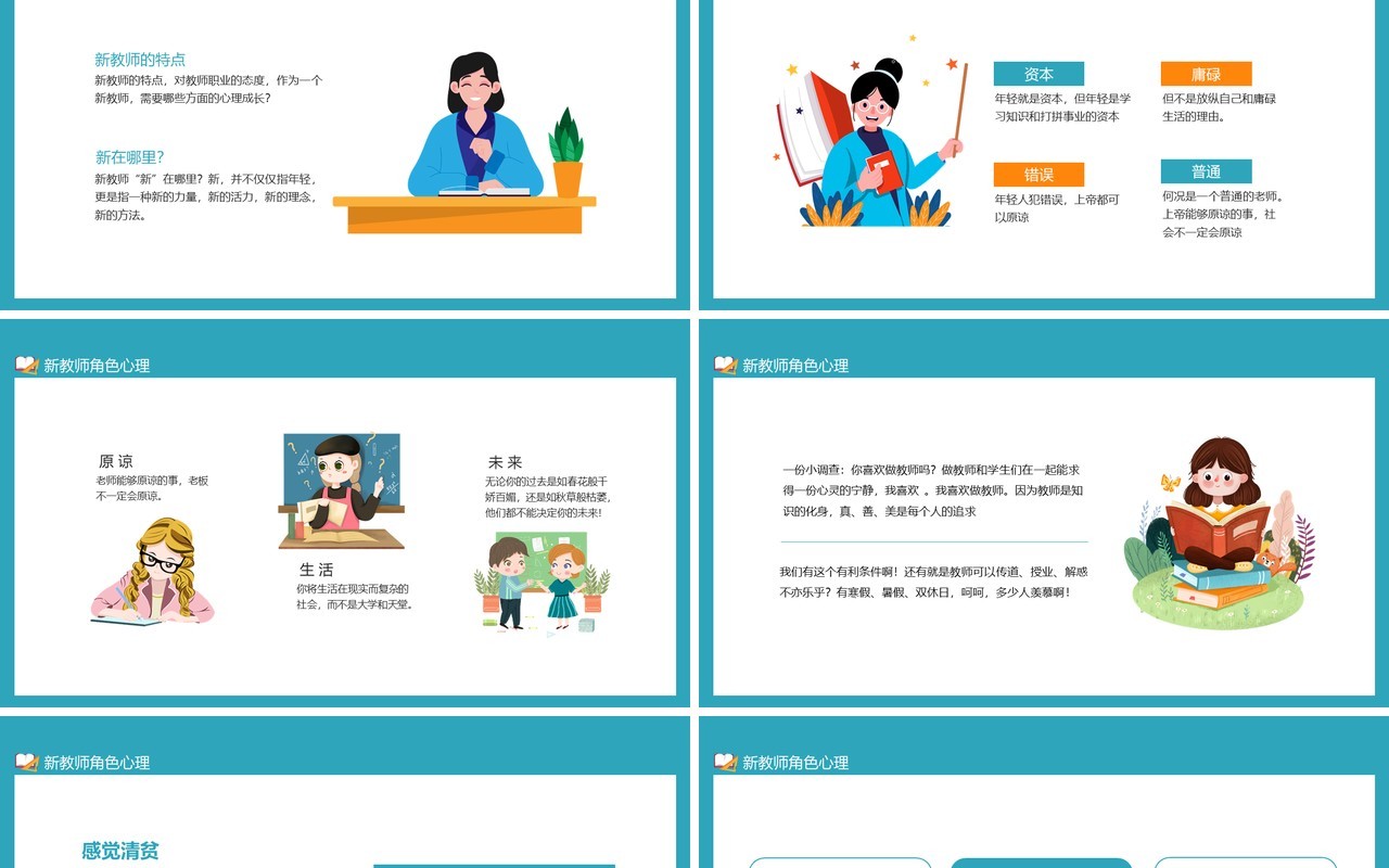 新教师角色转变与心理成长动态PPT模板